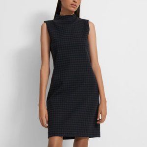 Mock Neck Dress in Gingham Knit